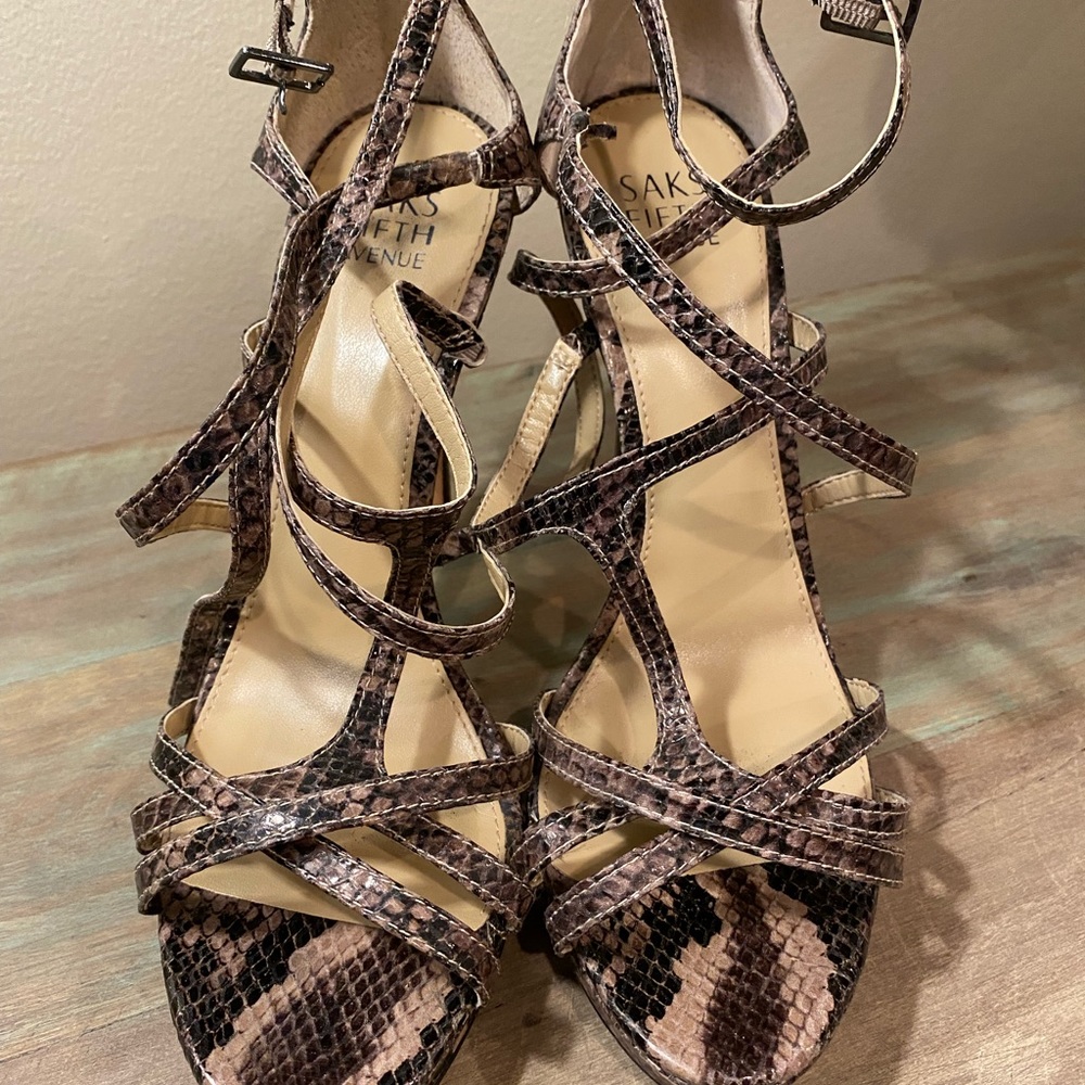 Saks Fifth Ave strappy heels - Picture 10 of 11